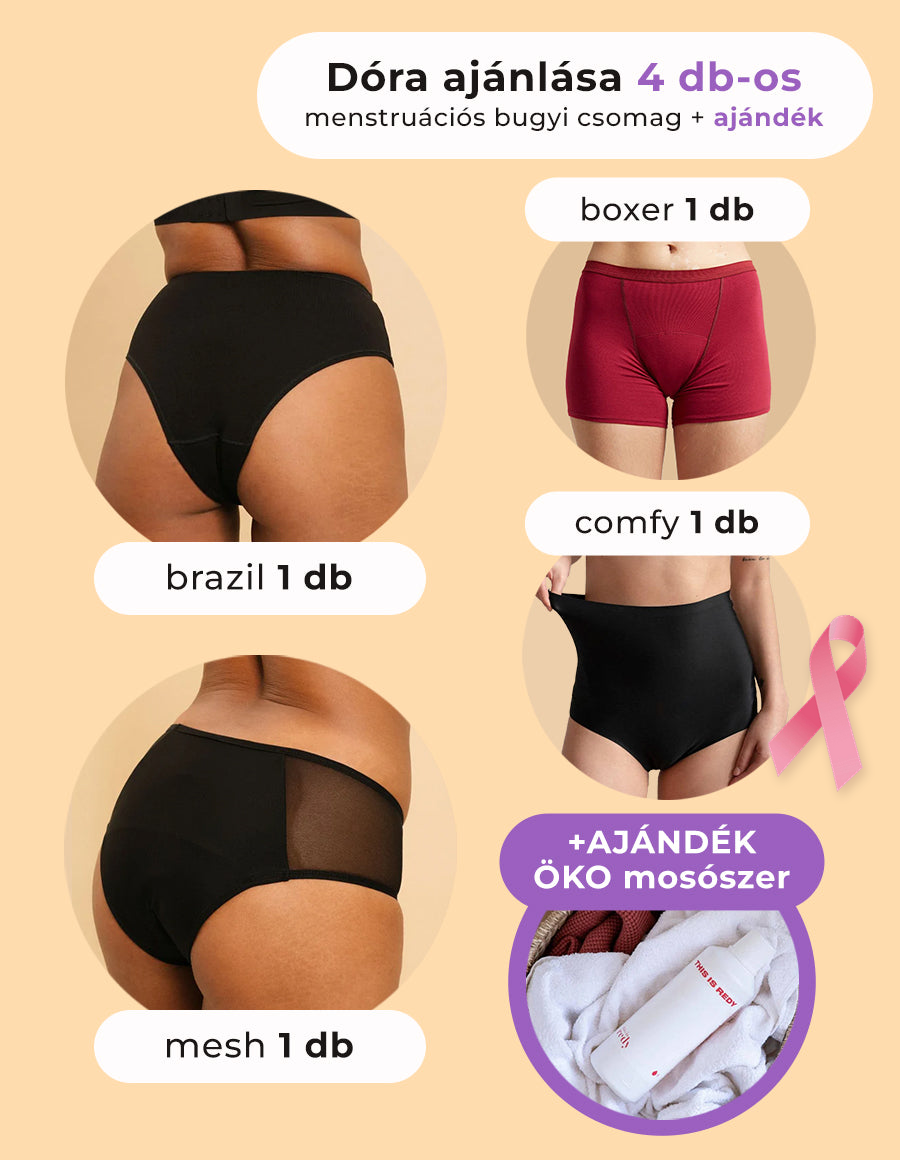 Dóra ajánlása 4 db-os menstruációs bugyi csomag + ajándék