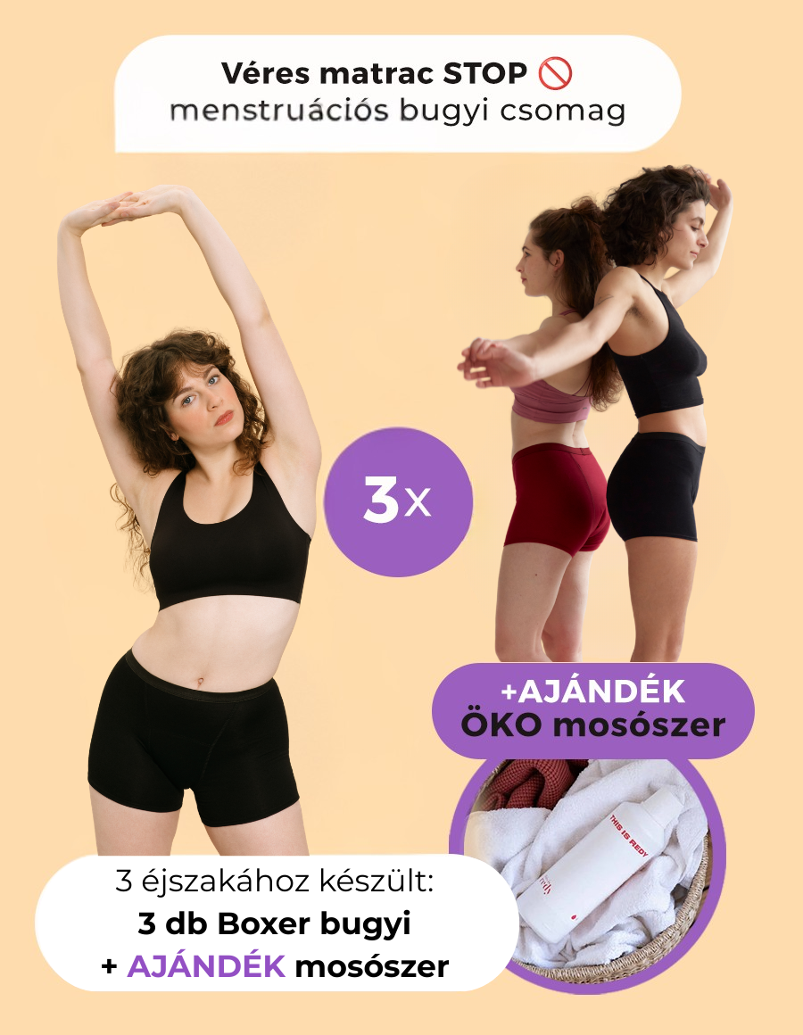Véres matrac STOP - menstruációs bugyi csomag AJÁNDÉK mosószer