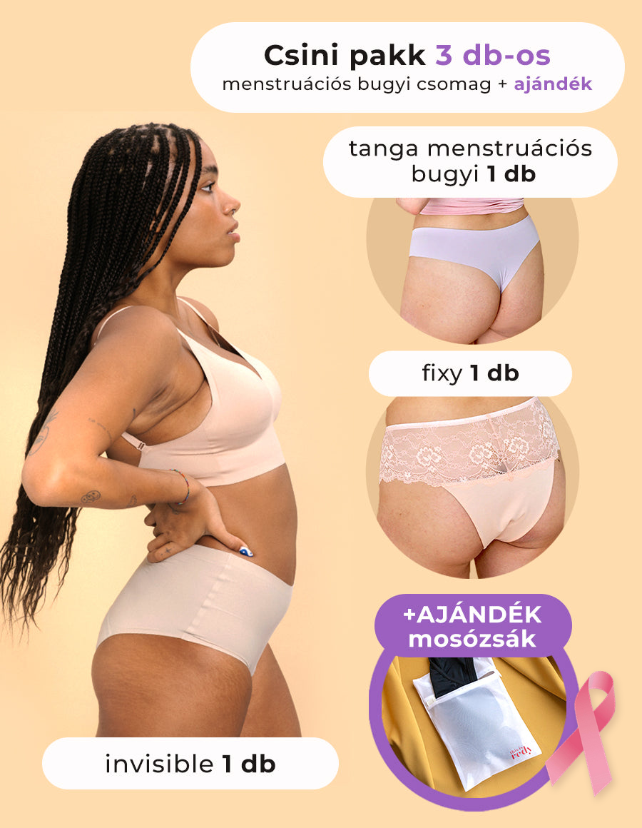 Csini pakk 3 db-os menstruációs bugyi csomag + ajándék