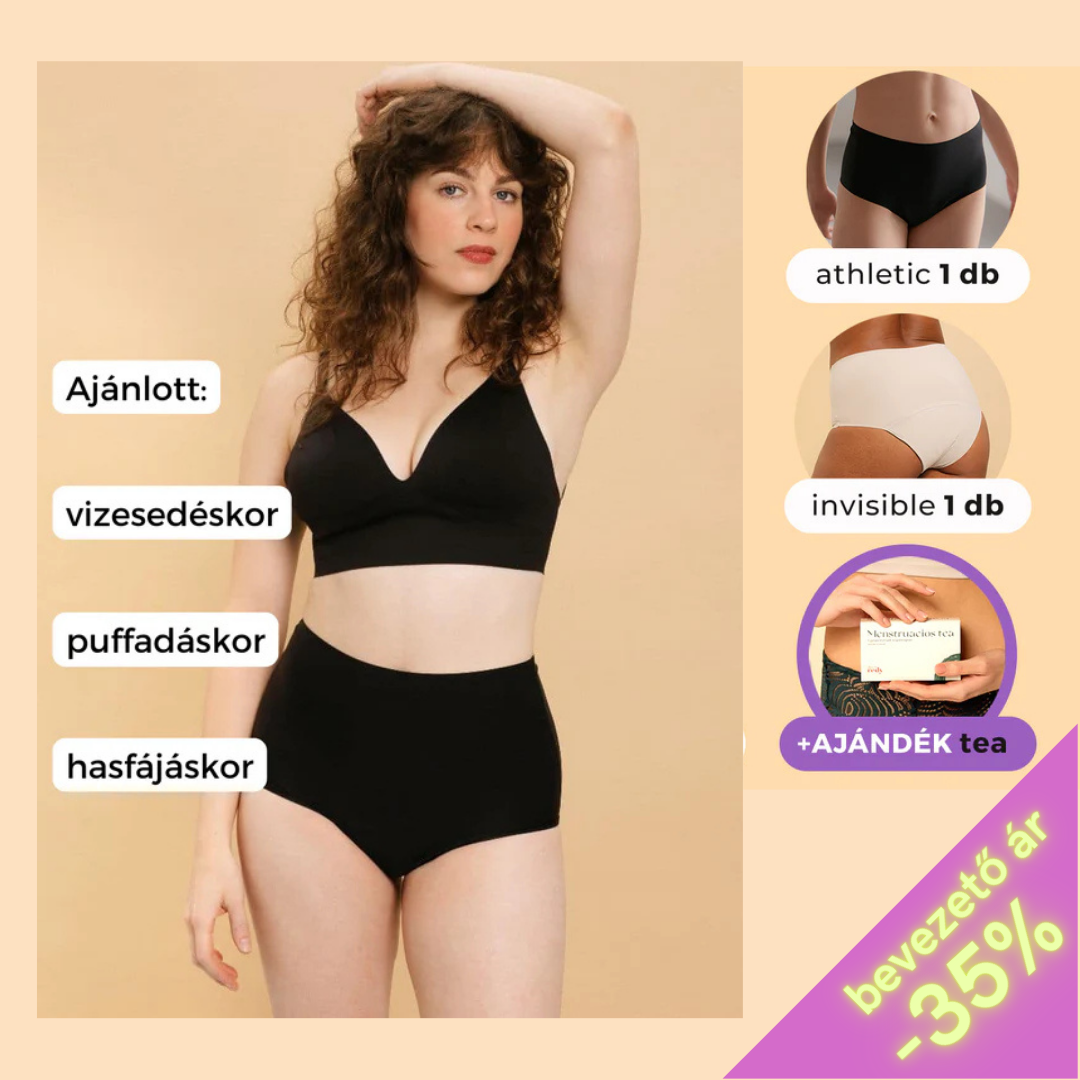 Komfort MAX menstruációs bugyi csomag puffadáshoz AJÁNDÉK Menstruációs tea