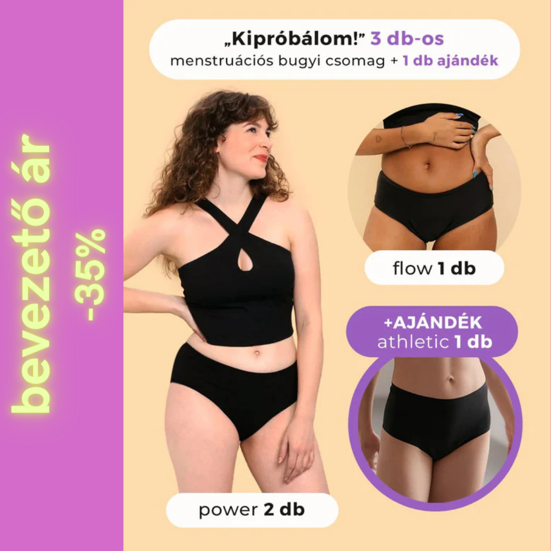 "Kipróbálom a menstruációs bugyit!" csomag - 3 bugyi + 1 ajándékba 🎁