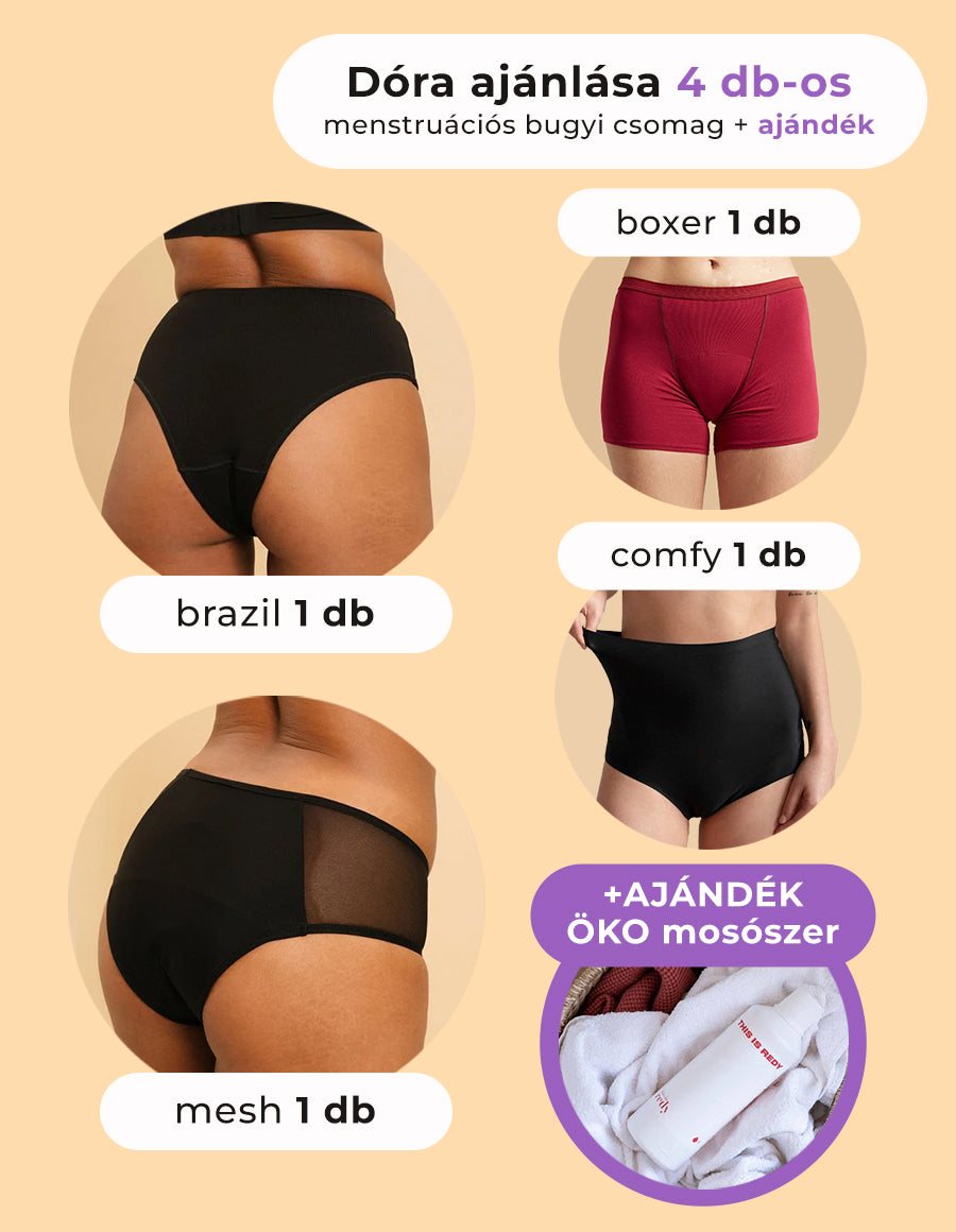 Dóra ajánlása 4 db-os menstruációs bugyi csomag + ajándék